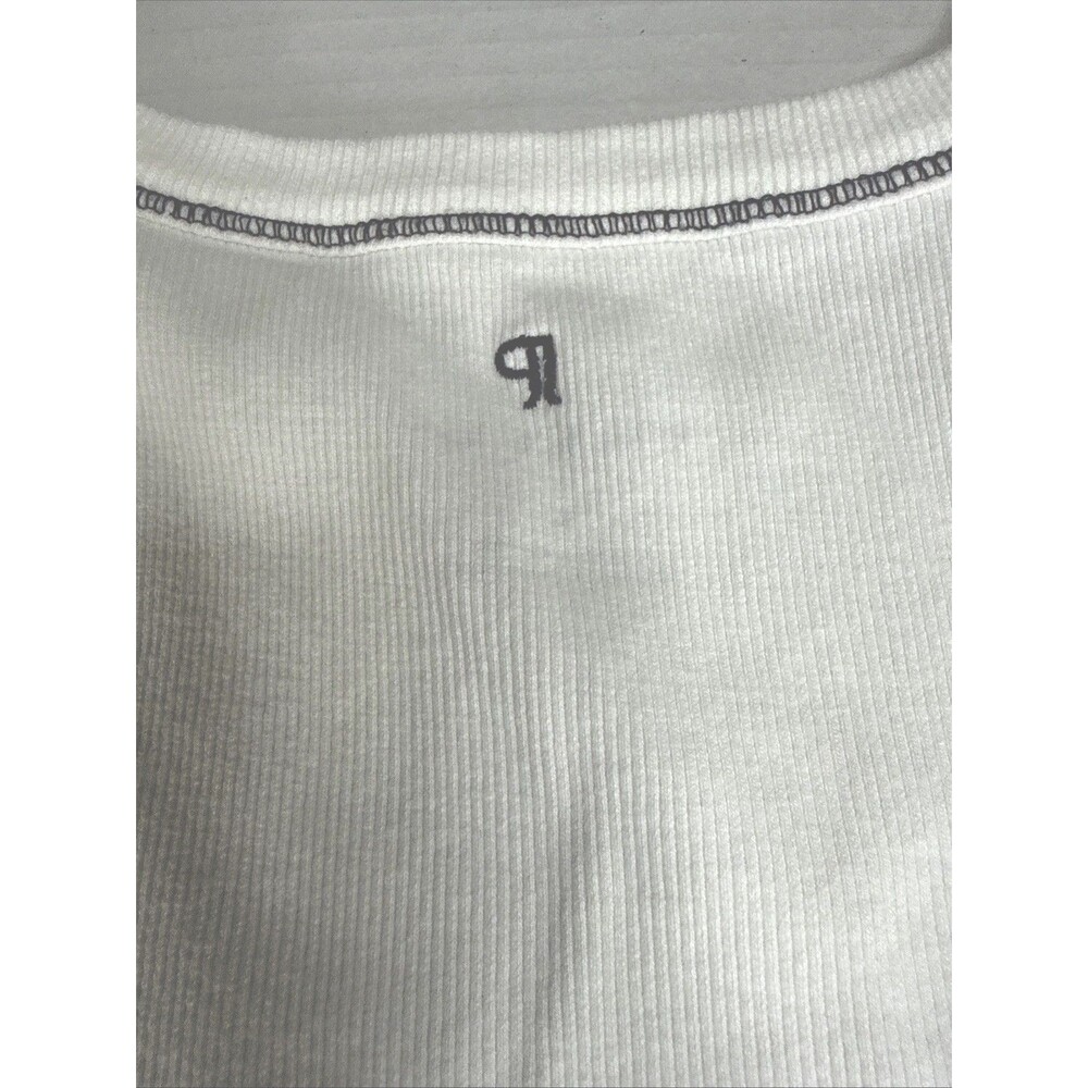 Anthropologie Pilcro Sustainable Ribbed Tank Top White M Clean Girl Minimalist - Picture 6 of 6